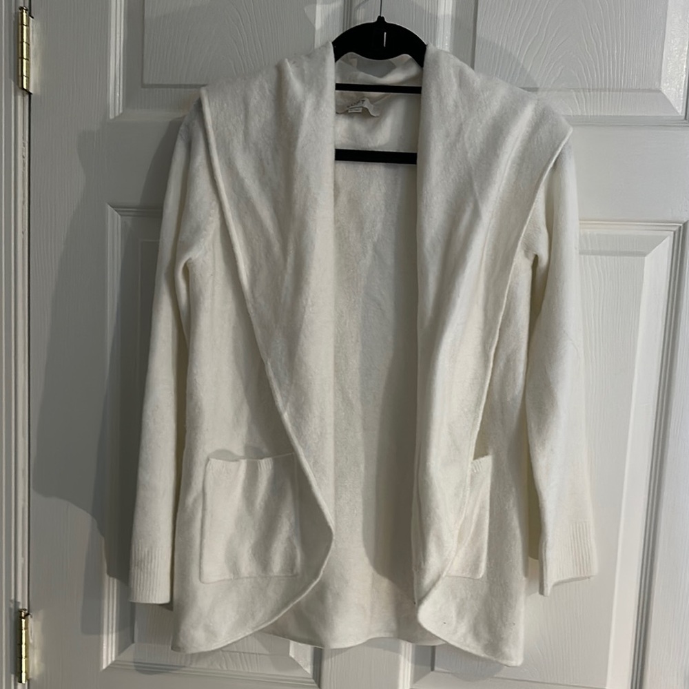 LOFT Elegant Cream Open Front Cardigan